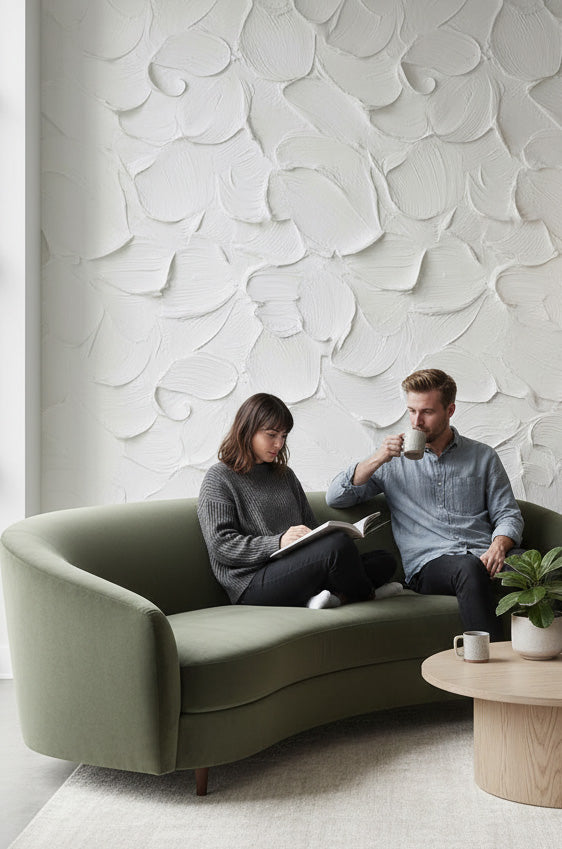 Abstract Wallpaper Texture Removable Ivory Wall Mural