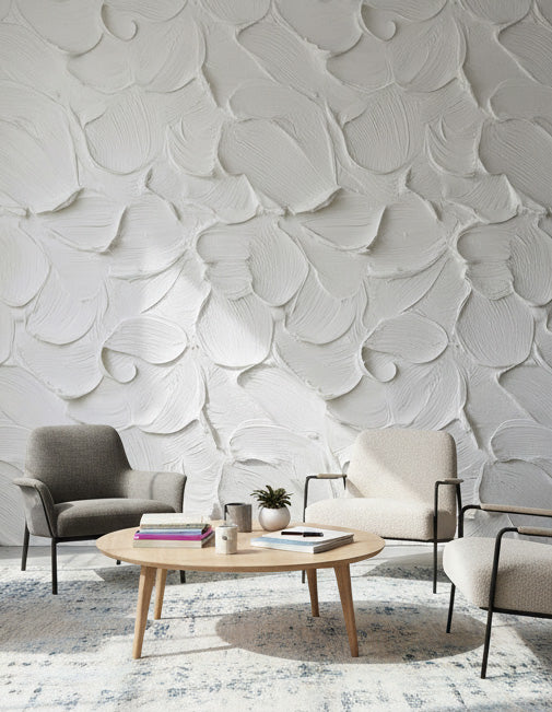 Abstract Wallpaper Texture Removable Ivory Wall Mural