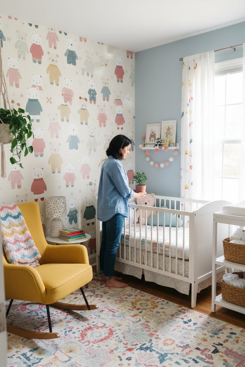 Teddy Bears Wallpaper Cartoon Playful Wall Mural