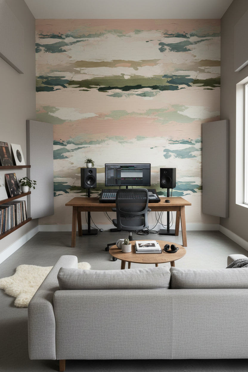 Cream Pastel Abstract Brushstroke Wallpaper