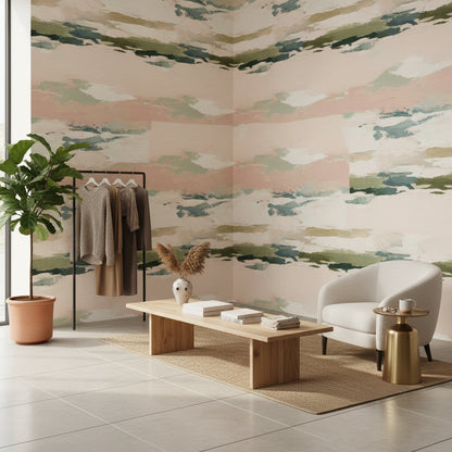 Cream Pastel Abstract Brushstroke Wallpaper