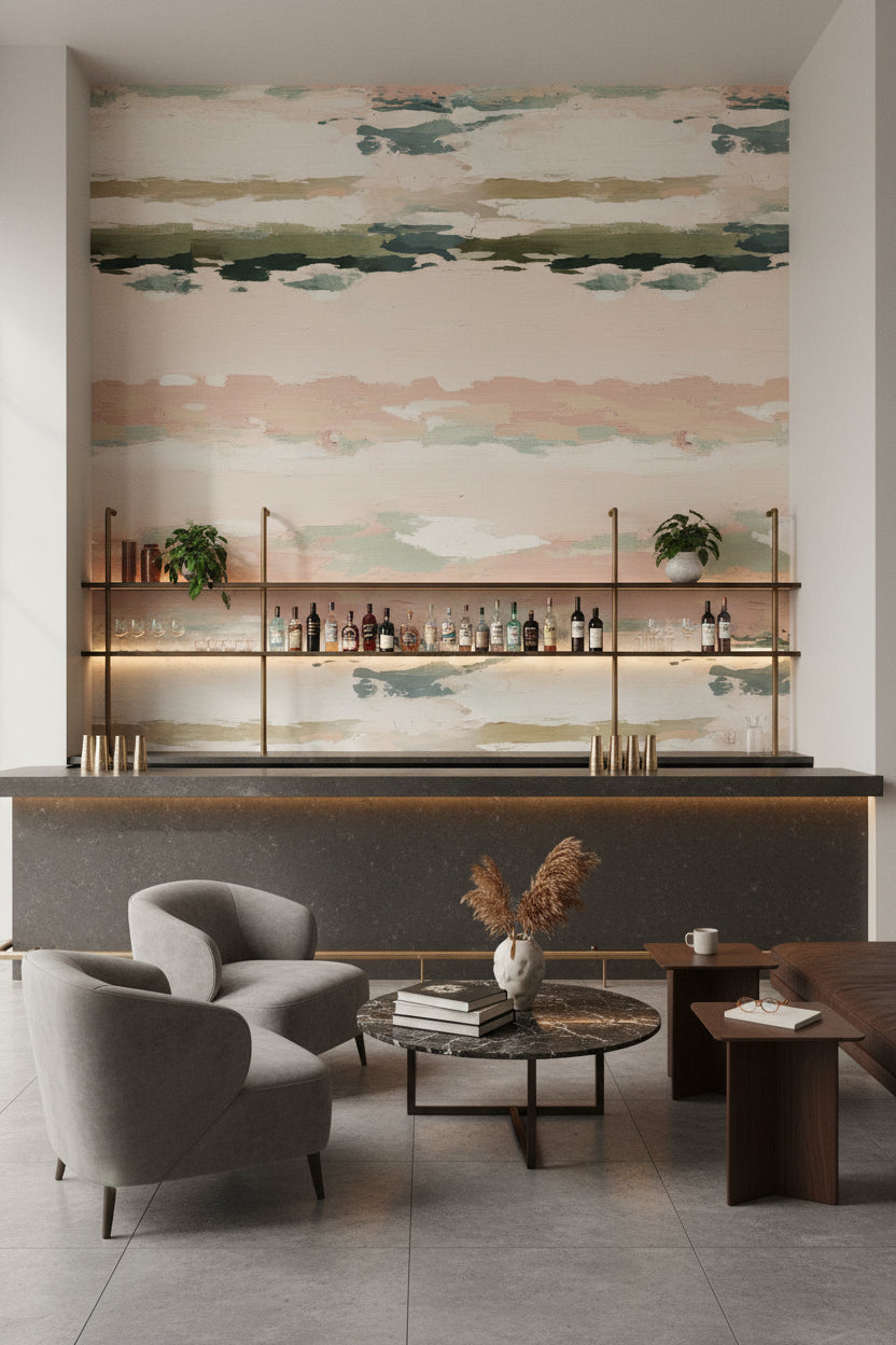 Abstract Landscape Wallpaper Modern Serene Decorative Mural