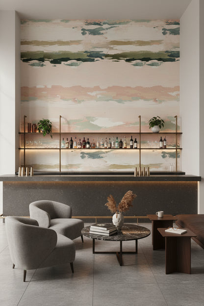 Cream Pastel Abstract Brushstroke Wallpaper