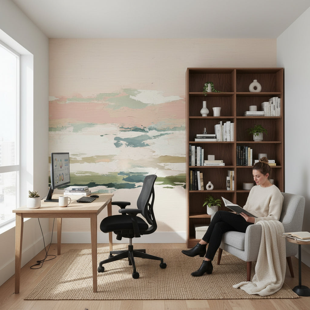 Abstract Landscape Wallpaper Modern Serene Decorative Mural