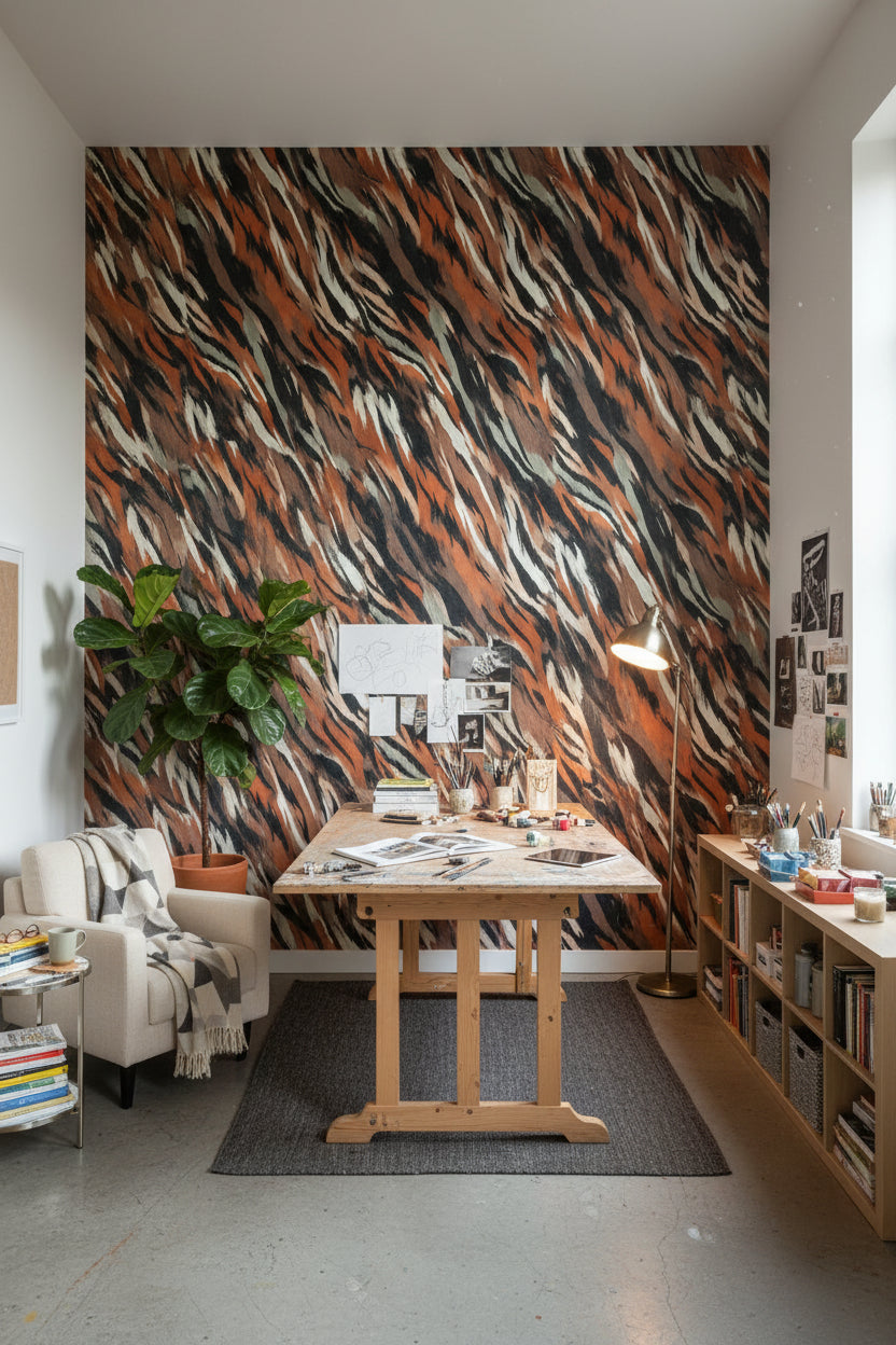 Animal Print Wallpaper Tiger Stripes Removable Modern Wall Double Roll