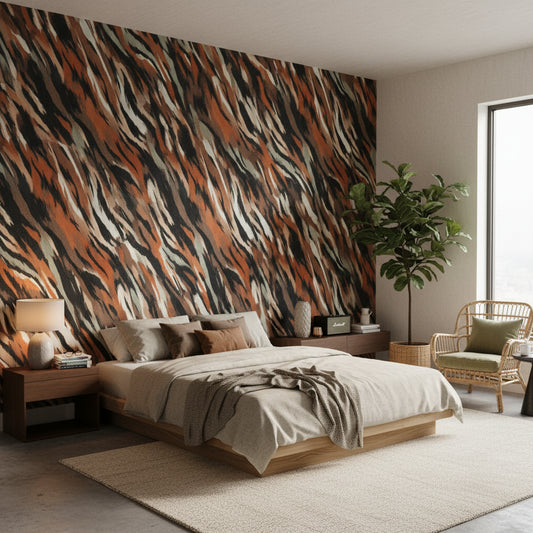 Animal Print Wallpaper Tiger Stripes Removable Modern Wall Double Roll
