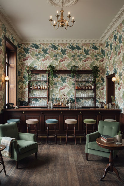Cream Vintage Floral Botanical Pattern Wallpaper