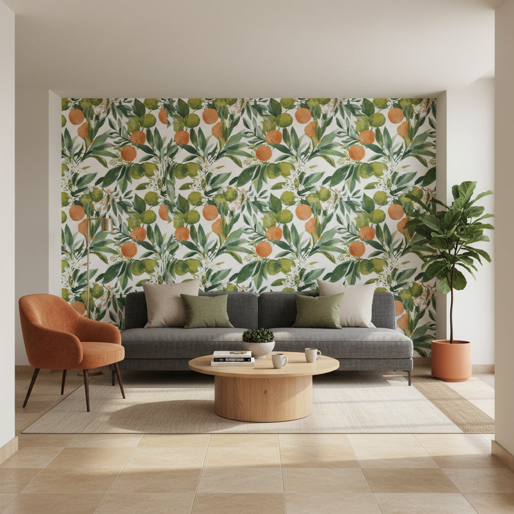 White Background Wallpaper Modern Floral Wall Mural