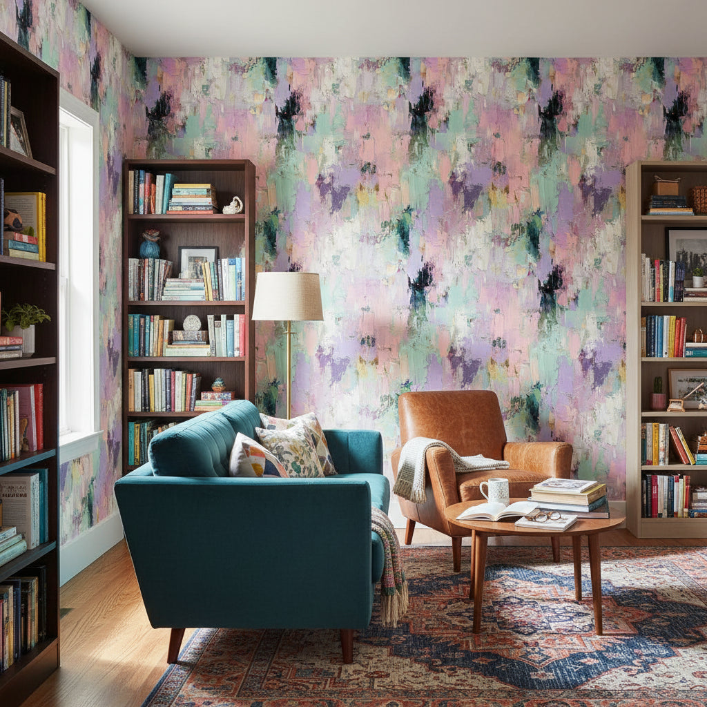 Abstract Wallpaper Pastel Textured Removable Wall Decor