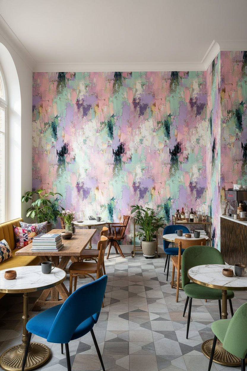 Abstract Wallpaper Pastel Textured Removable Wall Decor