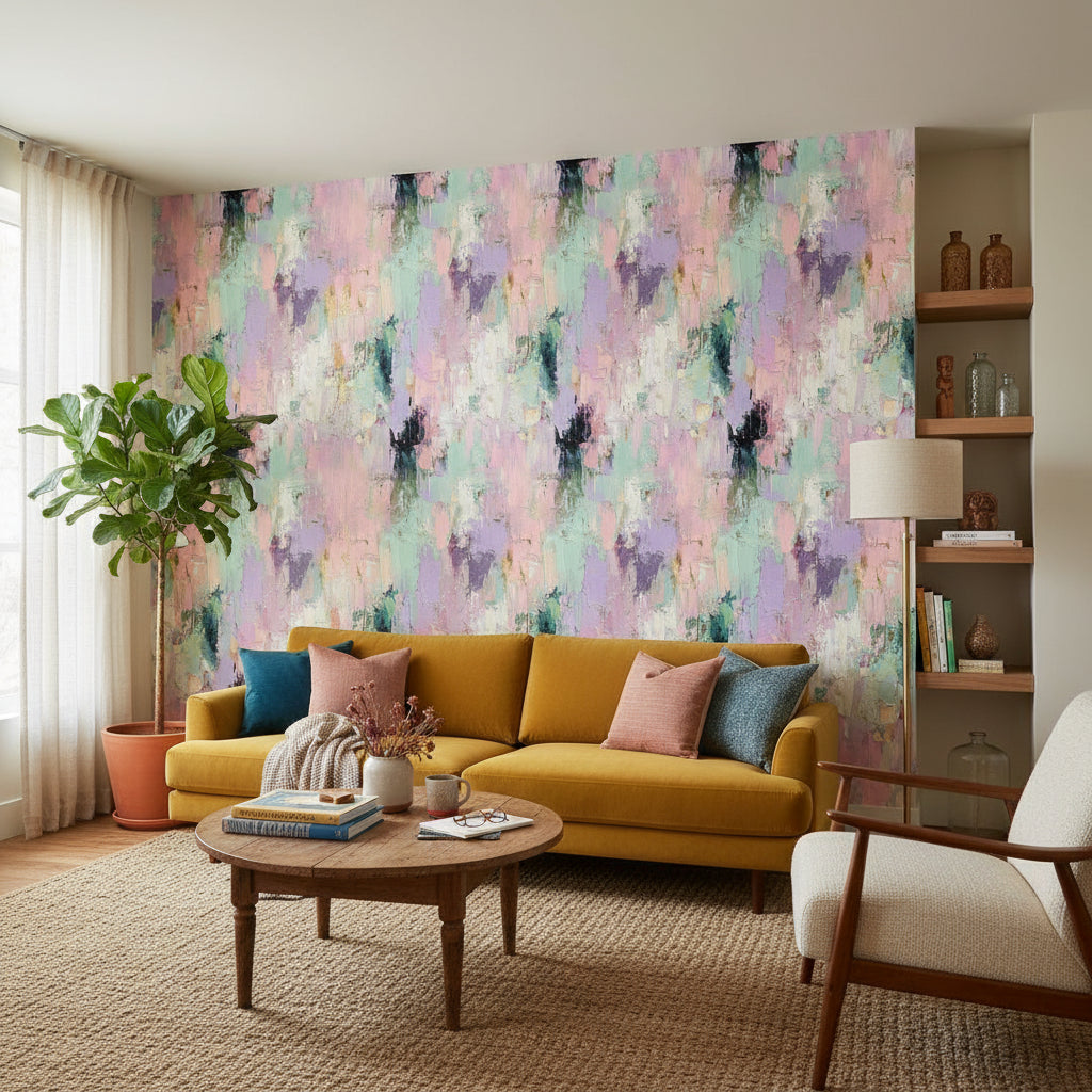 Abstract Wallpaper Pastel Textured Removable Wall Decor