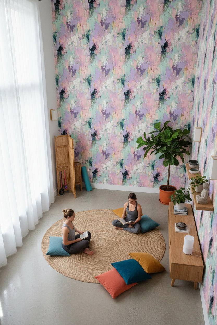 Abstract Wallpaper Pastel Textured Removable Wall Decor