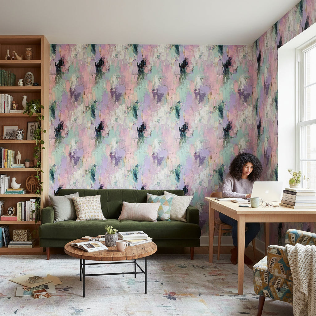 Abstract Wallpaper Pastel Textured Removable Wall Decor