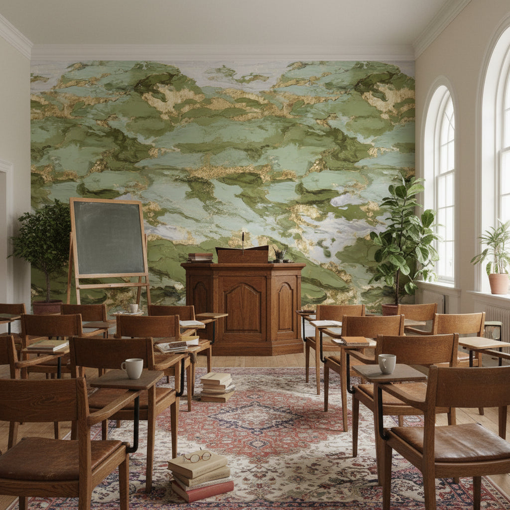 Shades Of Green Wallpaper Abstract Luxurious Wall Decor