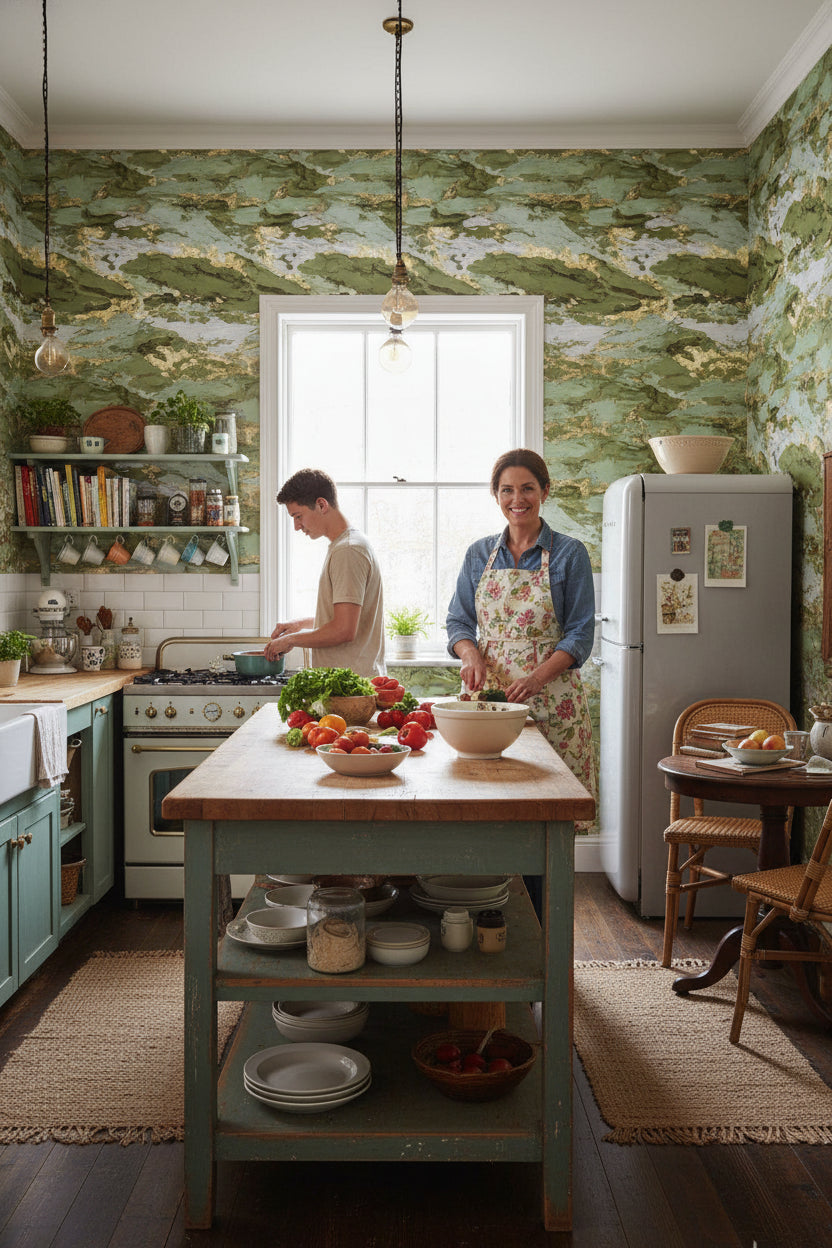 Shades Of Green Wallpaper Abstract Luxurious Wall Decor