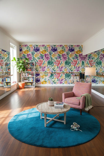 Vibrant Multicolor Large Floral Kids Wallpaper