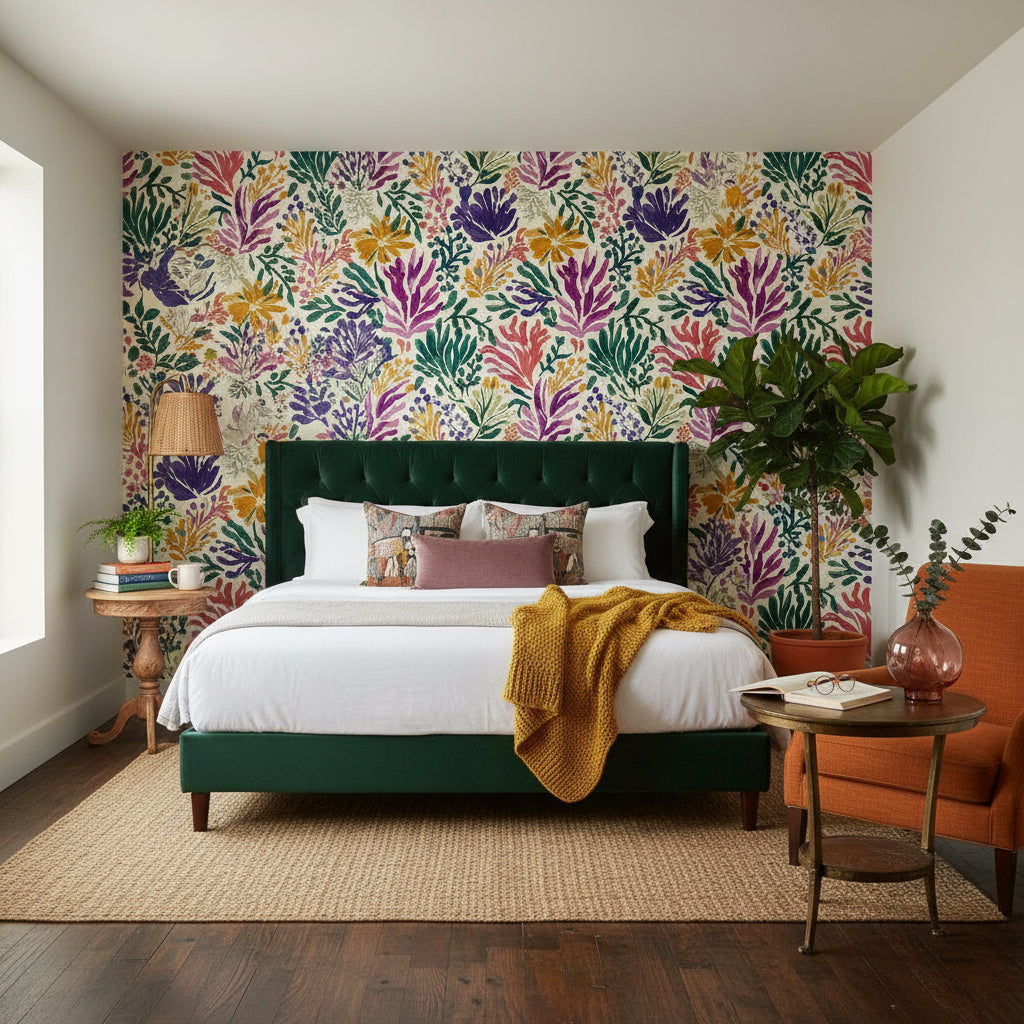 Vibrant Multicolor Large Floral Kids Wallpaper