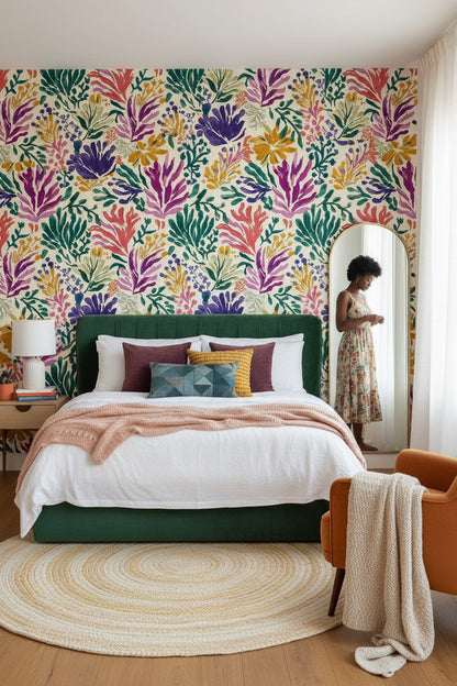 Vibrant Multicolor Large Floral Kids Wallpaper