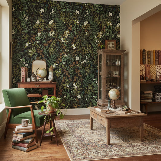 Shades Of Green Wallpaper Vintage Elegant Wall Decor