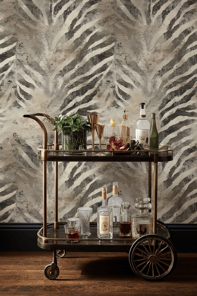 Animal Print Wallpaper Zebra Beige Wall Decor