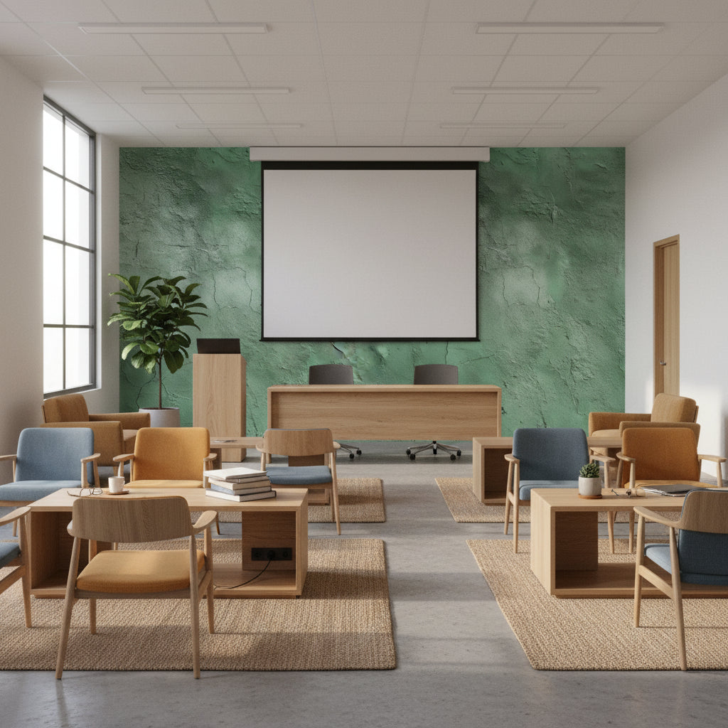 Textured Green Concrete Effect Wallpaper