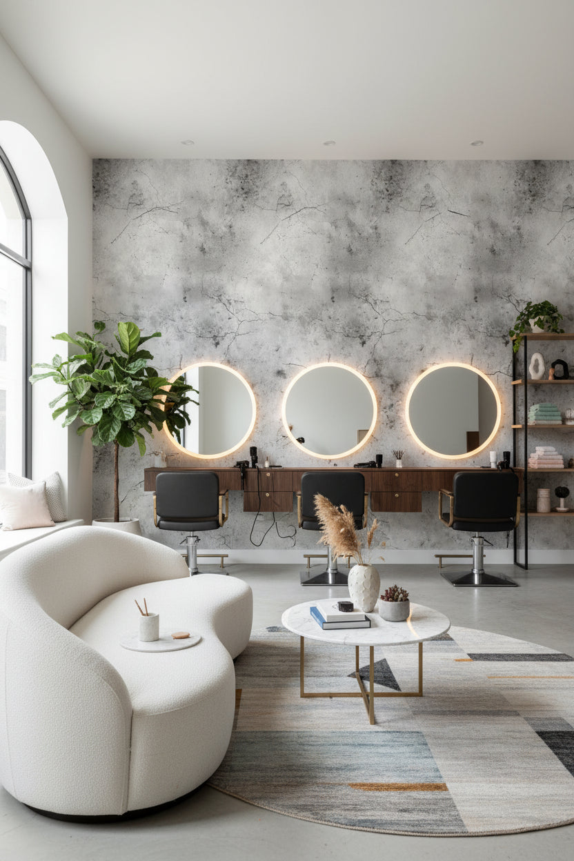 Textured Gray Concrete Effect Wallpaper