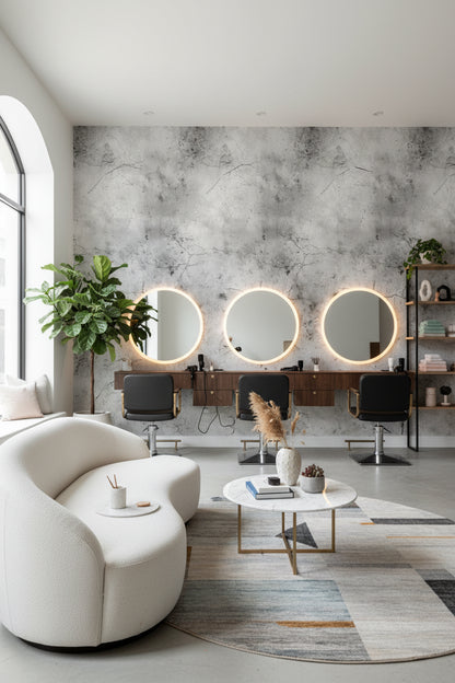 Textured Gray Concrete Effect Wallpaper