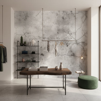 Textured Gray Concrete Effect Wallpaper
