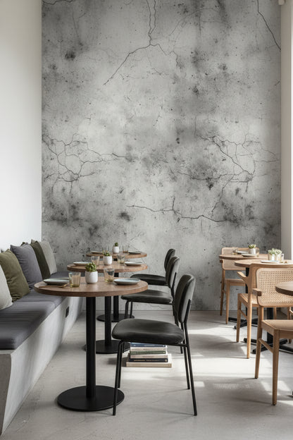 Textured Gray Concrete Effect Wallpaper