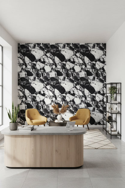 Black and White Marble Texture Wallpaper
