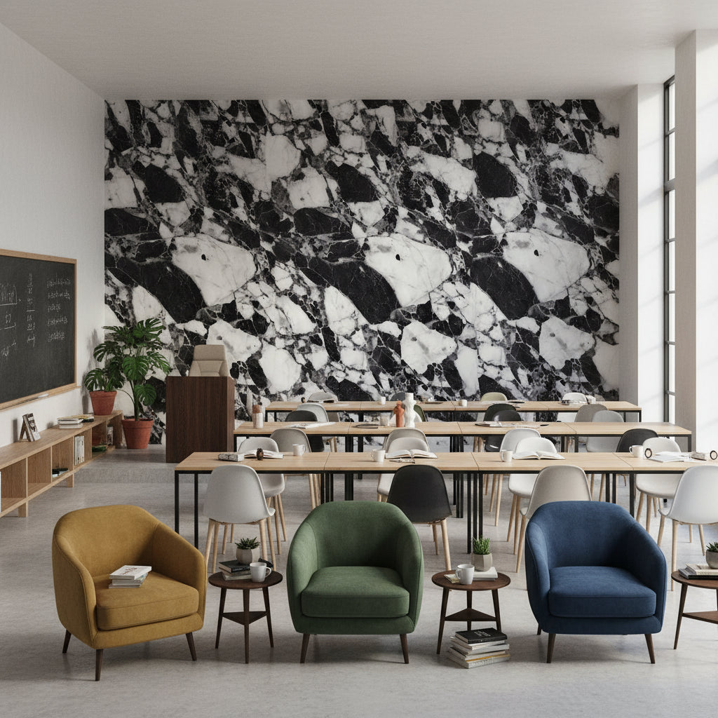 Marble Wallpaper Black White Removable Wall Decor