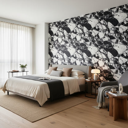 Black and White Marble Texture Wallpaper