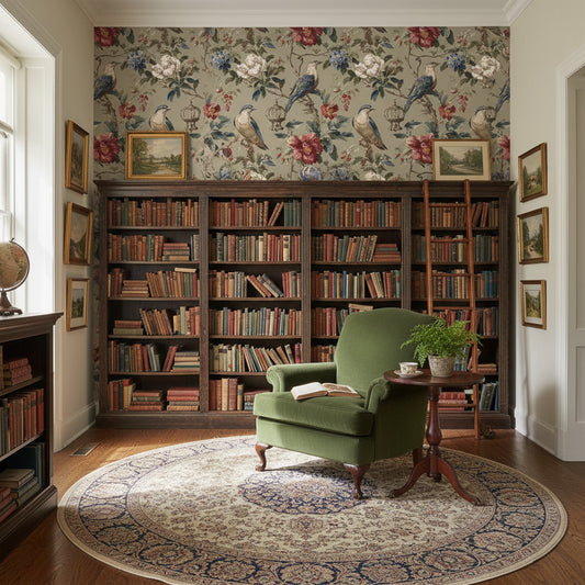 Vintage Wallpaper Birds Floral Wall Mural