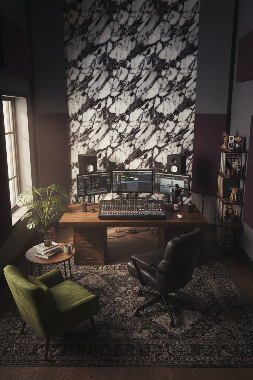 Marble Wallpaper Abstract Mural Black Wall Decor