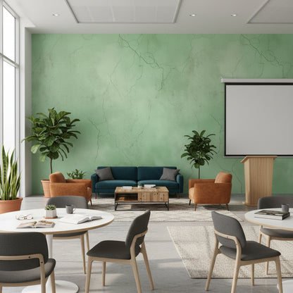 Soft Sage Green Texture Concrete Wallpaper
