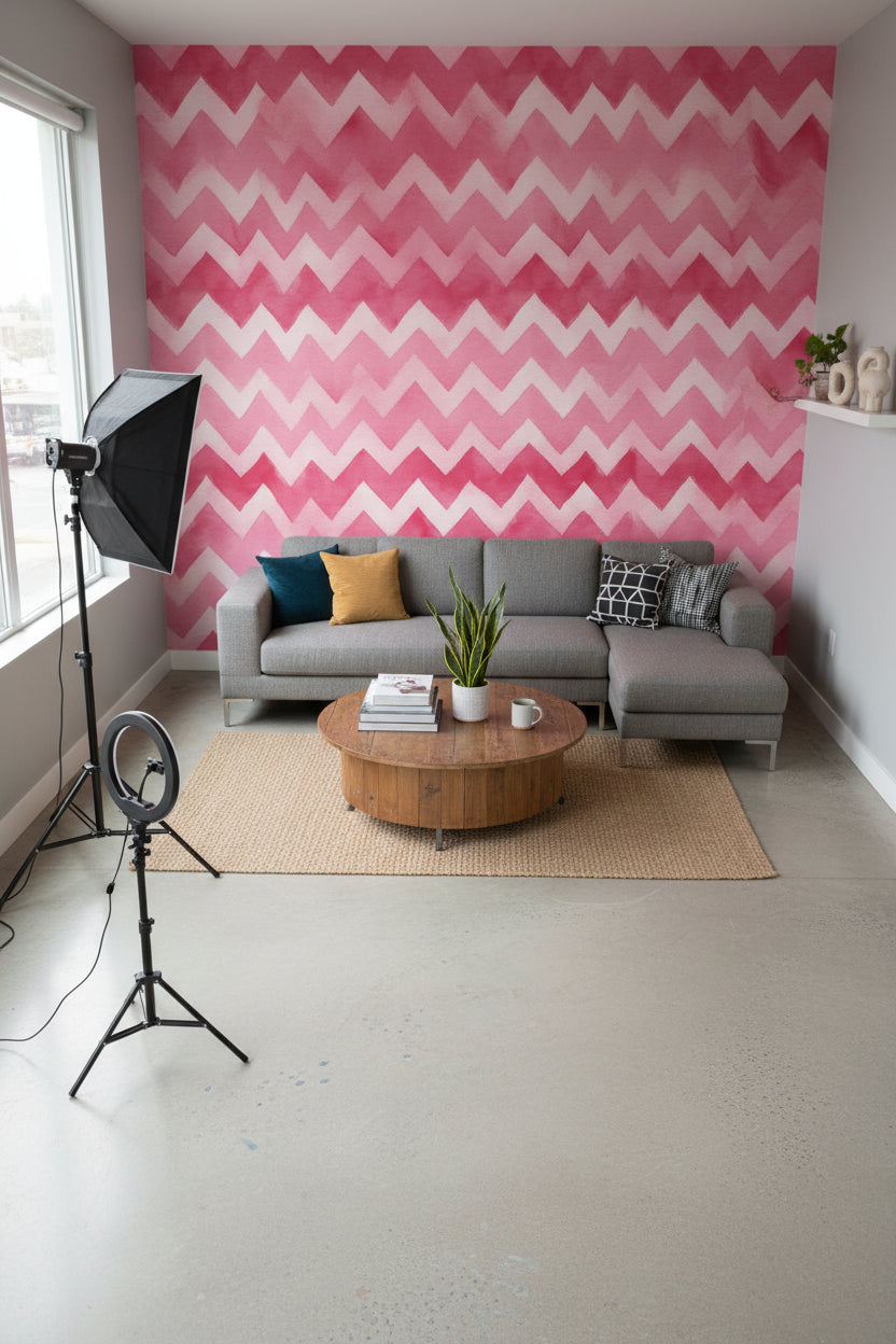 Watercolor Texture Wallpaper Abstract Zigzag Decorative Mural