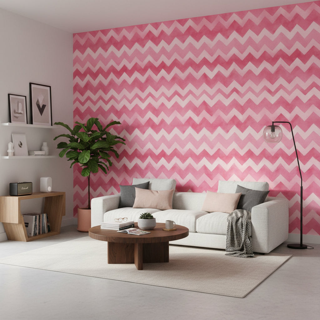 Watercolor Texture Wallpaper Abstract Zigzag Decorative Mural