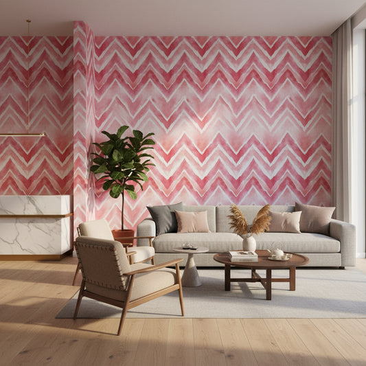 Watercolor Texture Wallpaper Modern Zigzag Removable Wall Decor