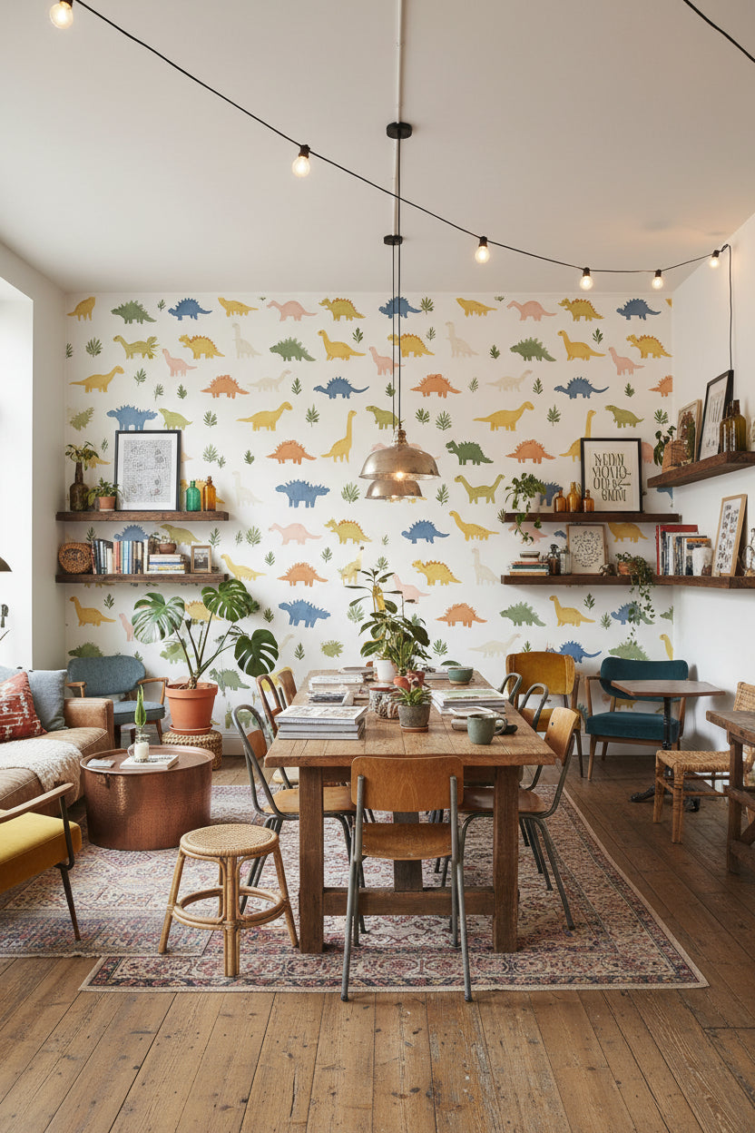 White Background Wallpaper Green Shades Playful Mural