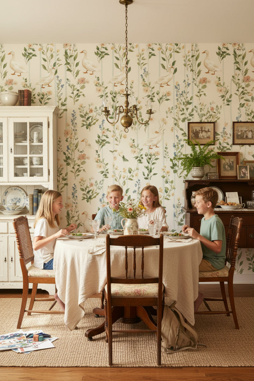 Shades Of Green Wallpaper Vintage Floral Wall Mural