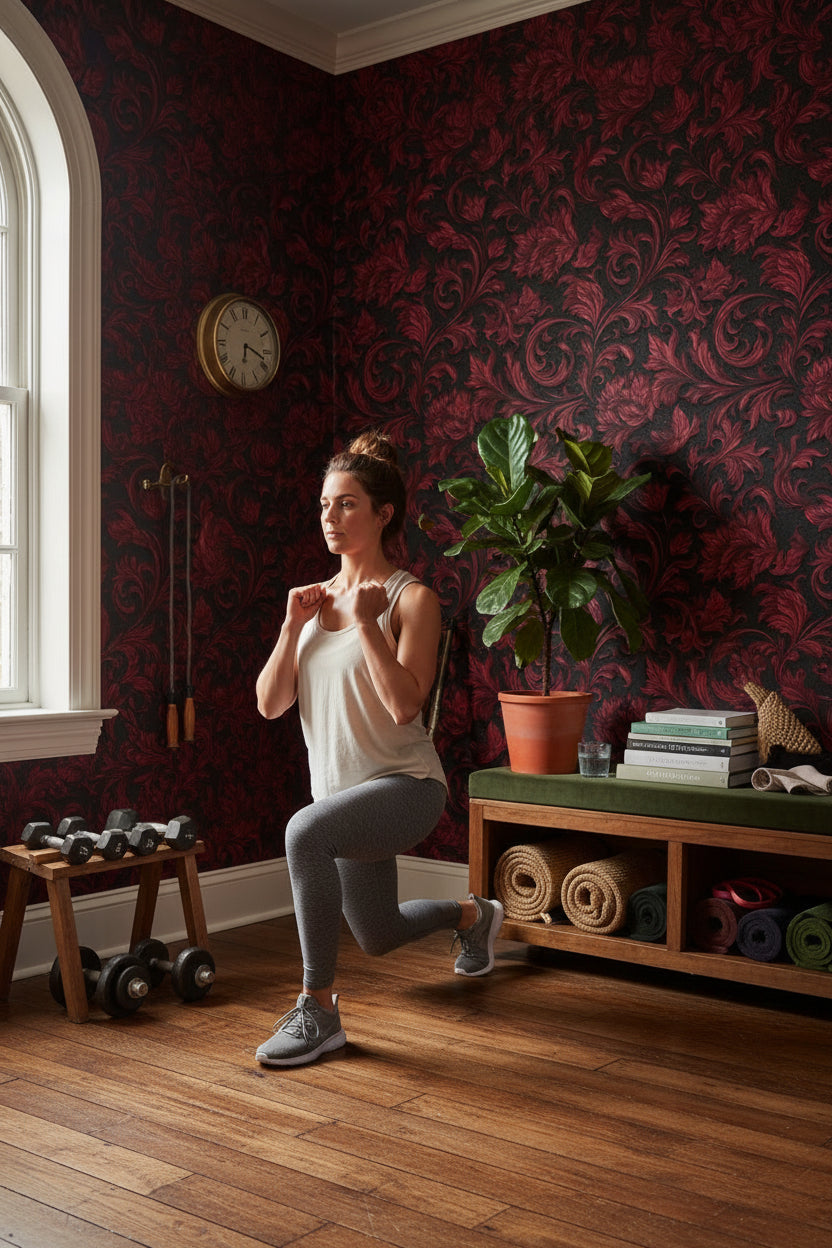 Damask Wallpaper Floral Traditional Decorative Mural