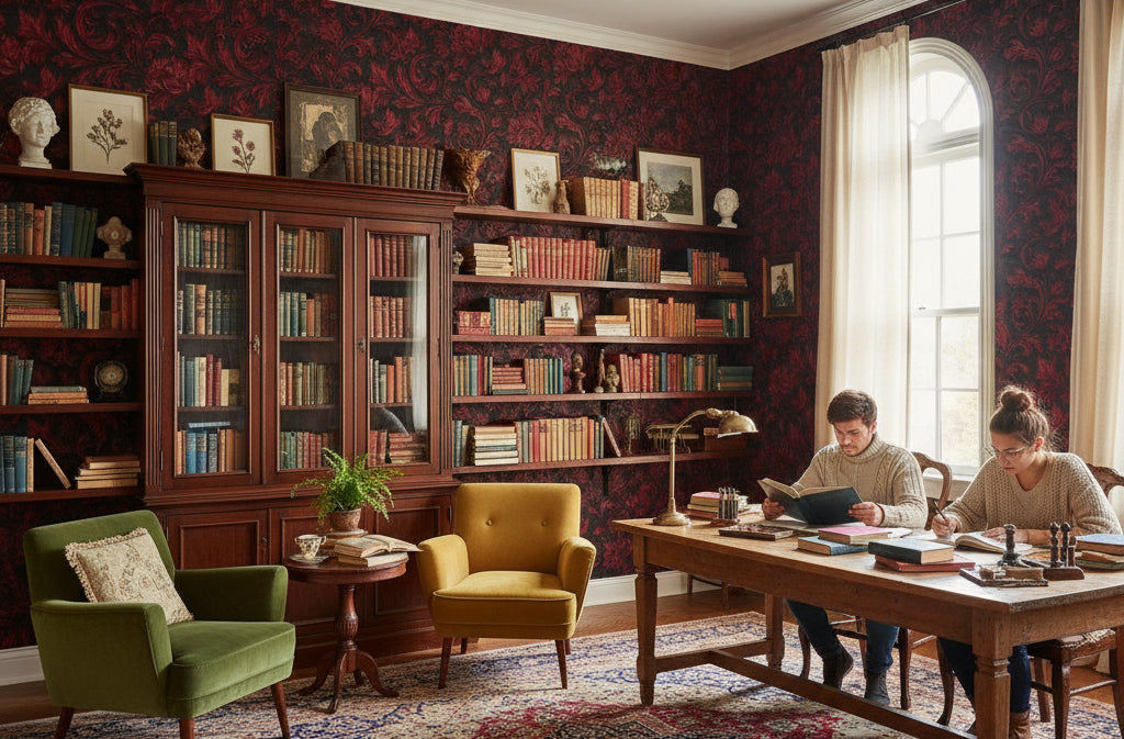 Damask Wallpaper Floral Traditional Decorative Mural