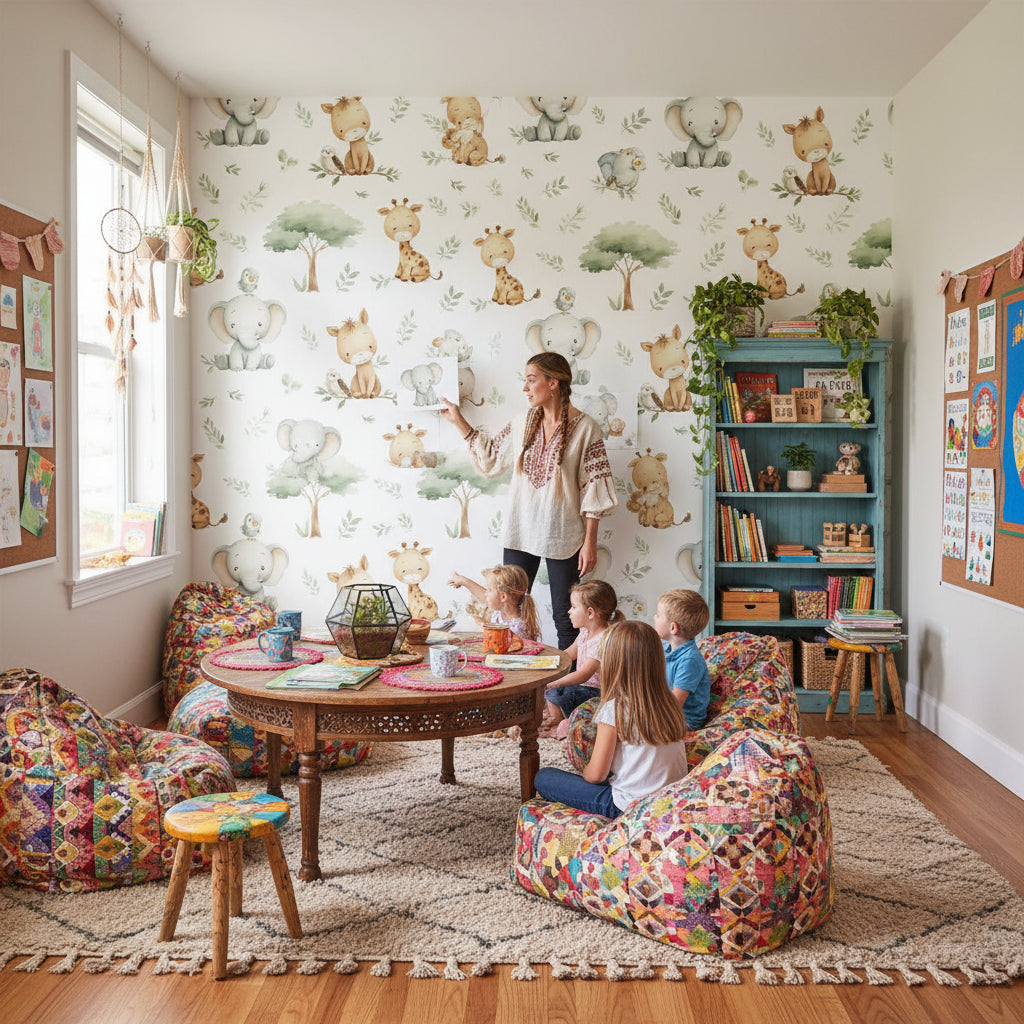 White Background Wallpaper Shades Of Green Modern Wall Mural