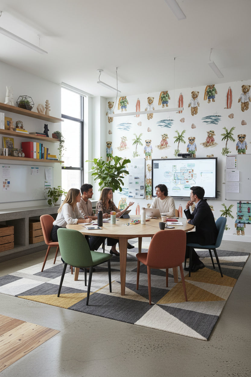 Teddy Bears Wallpaper Beach Palm Trees Mural