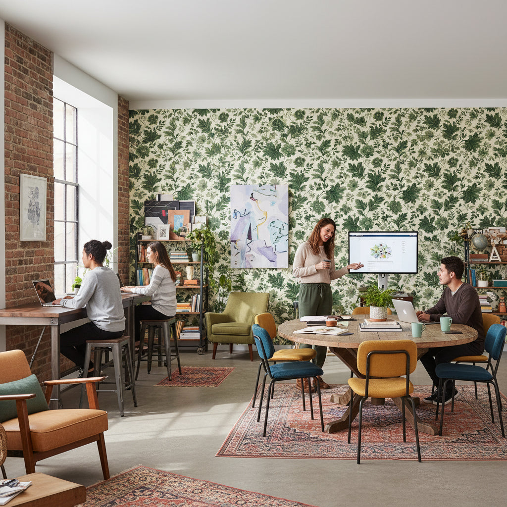 Shades Of Green Wallpaper Vintage Floral Wall Mural