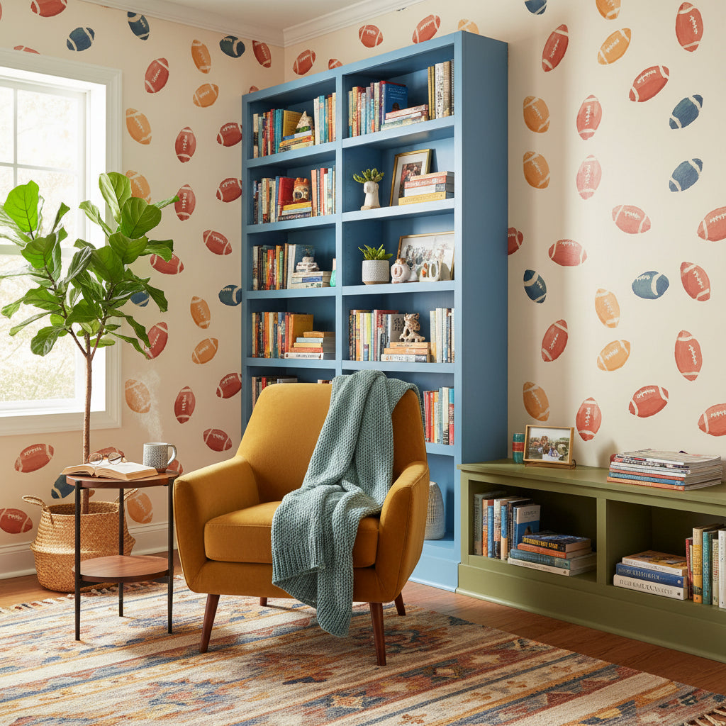 Football Wallpaper Watercolor Removable Sport Wall Double Roll