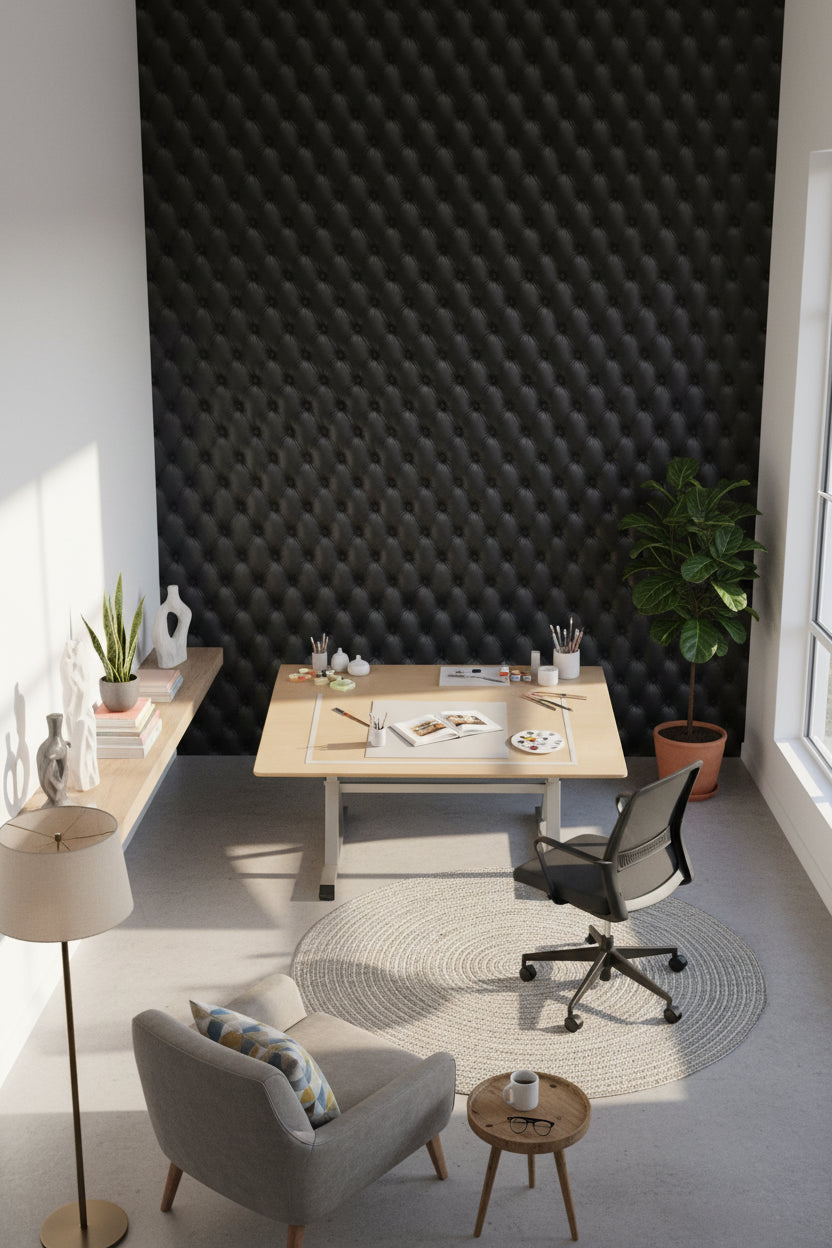 Tufted Wallpaper Quilted Sophisticated Mural