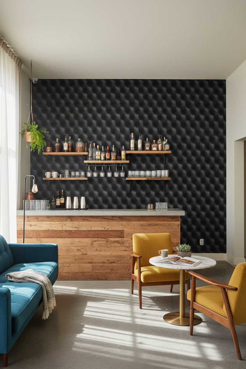 Tufted Wallpaper Quilted Sophisticated Mural