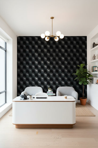 Black Quilted 3D Effect Wallpaper