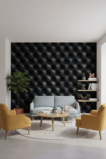 Black Quilted 3D Effect Wallpaper